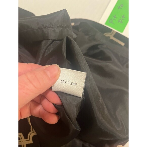 Talbots Black Tan Cotton Silk Blend Dress Cowl Neck Sleeveless Tie Belt Size 10 - Picture 8 of 10